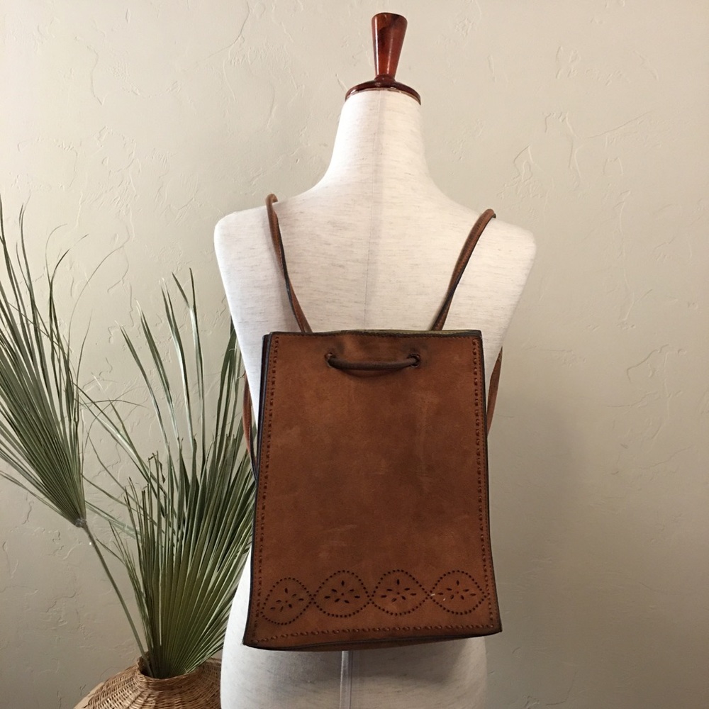 Mondani leather suede crossbody backpack purse